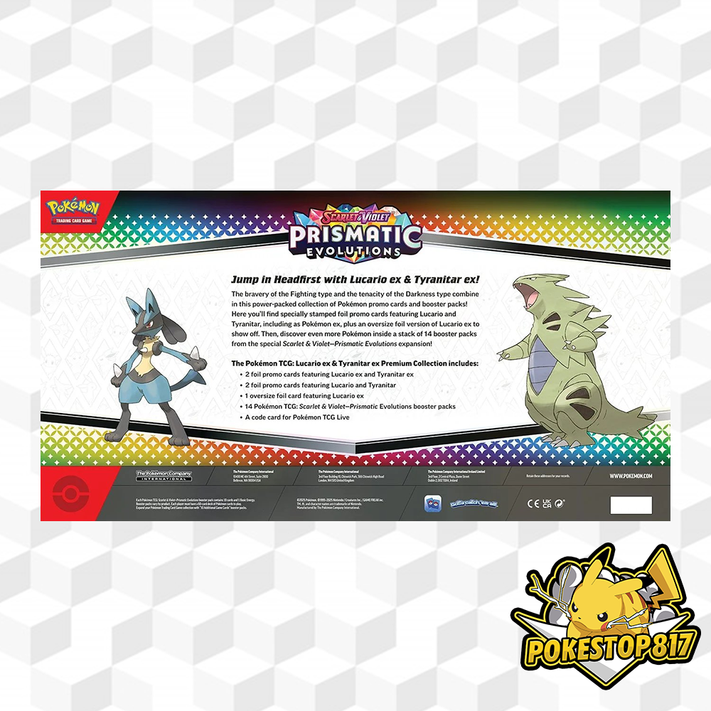 Prismatic Evolutions Lucario ex & Tyranitar ex Premium Collection