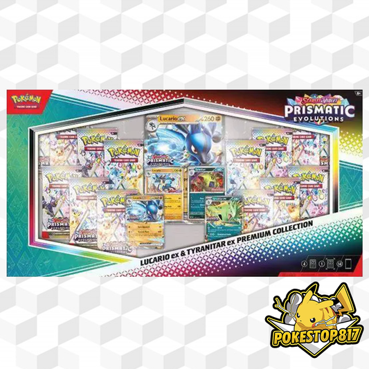 Prismatic Evolutions Lucario ex & Tyranitar ex Premium Collection